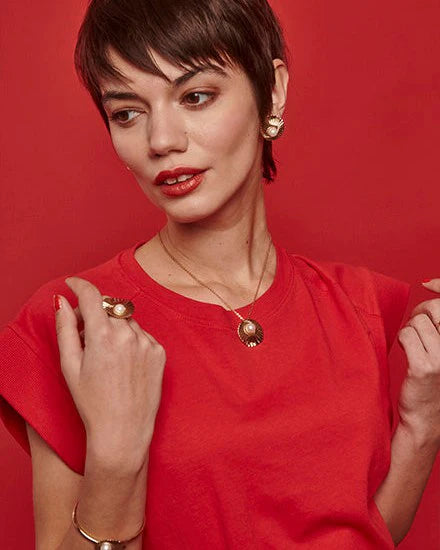Collar de perla elegante en plata
