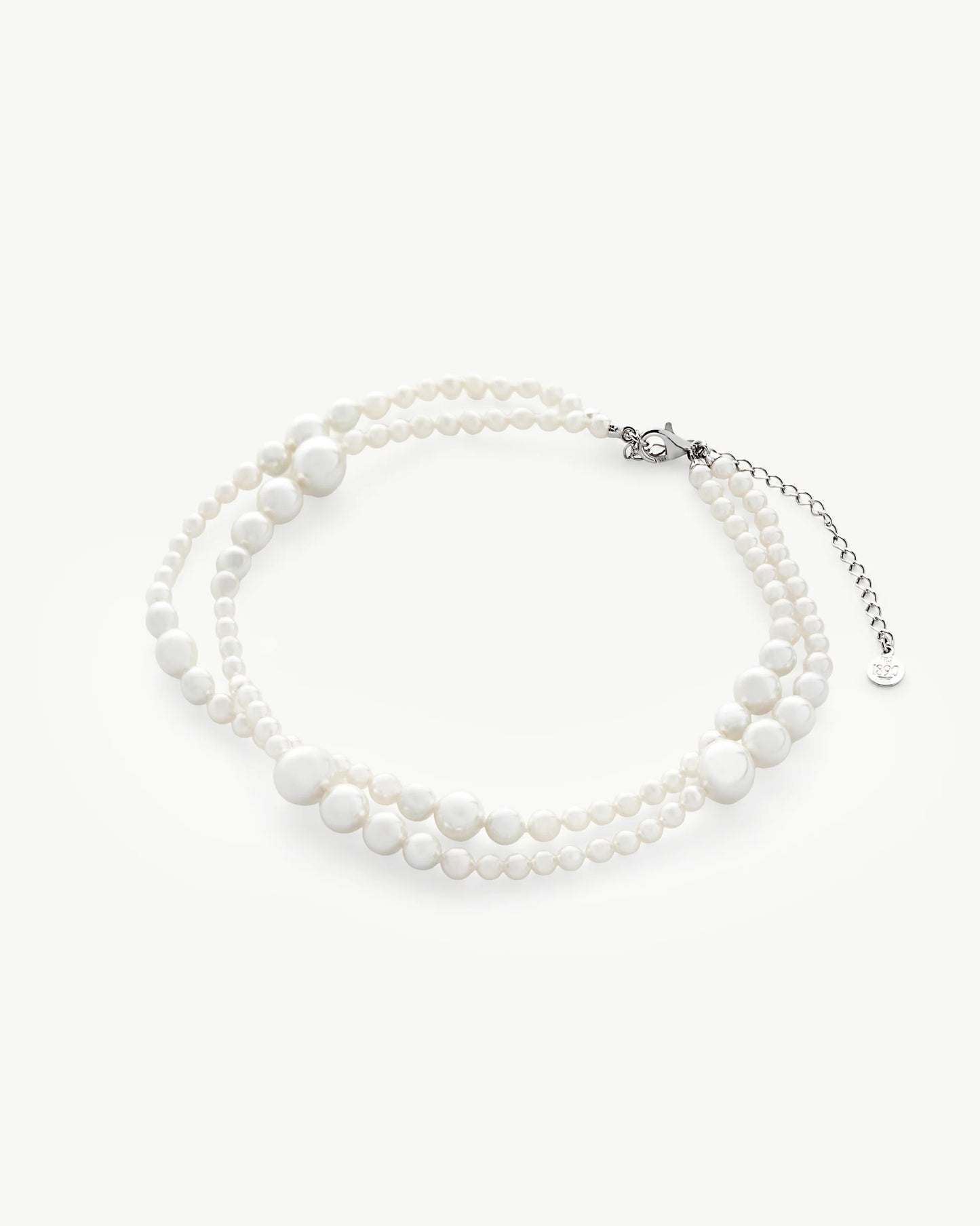 Collar de perla elegante en plata