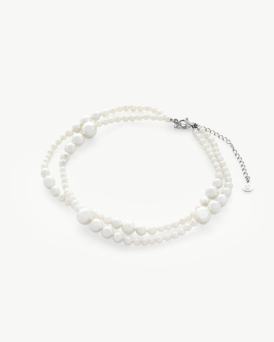 Collar de perla elegante en plata