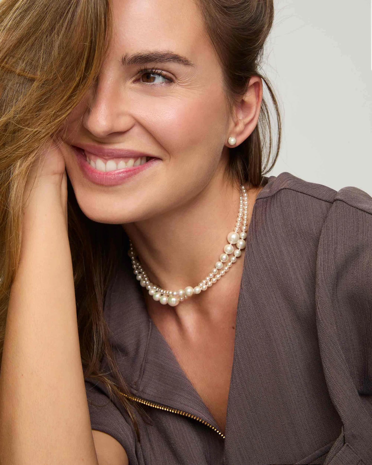 Collar de perla elegante en plata
