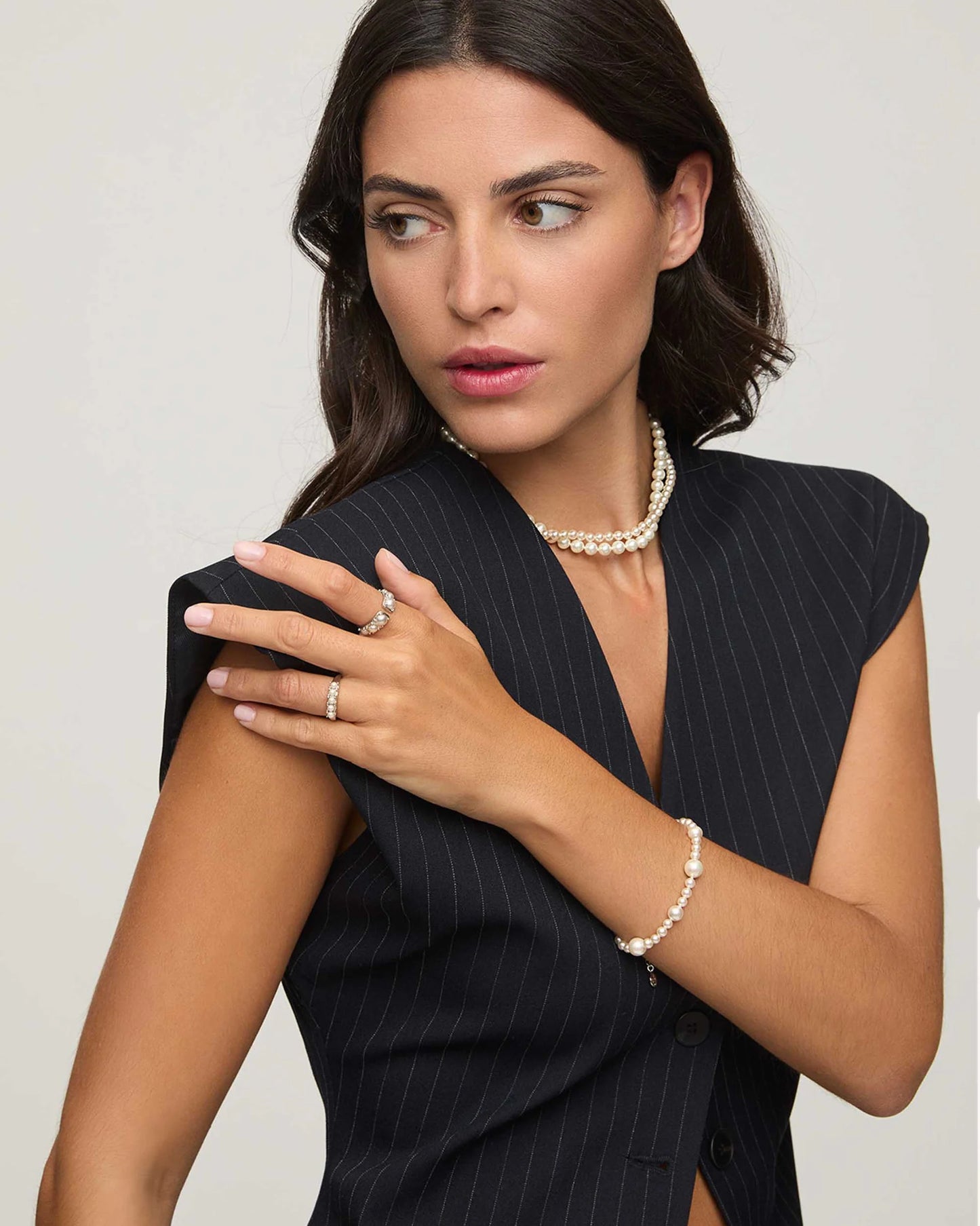 Collar de perla elegante en plata