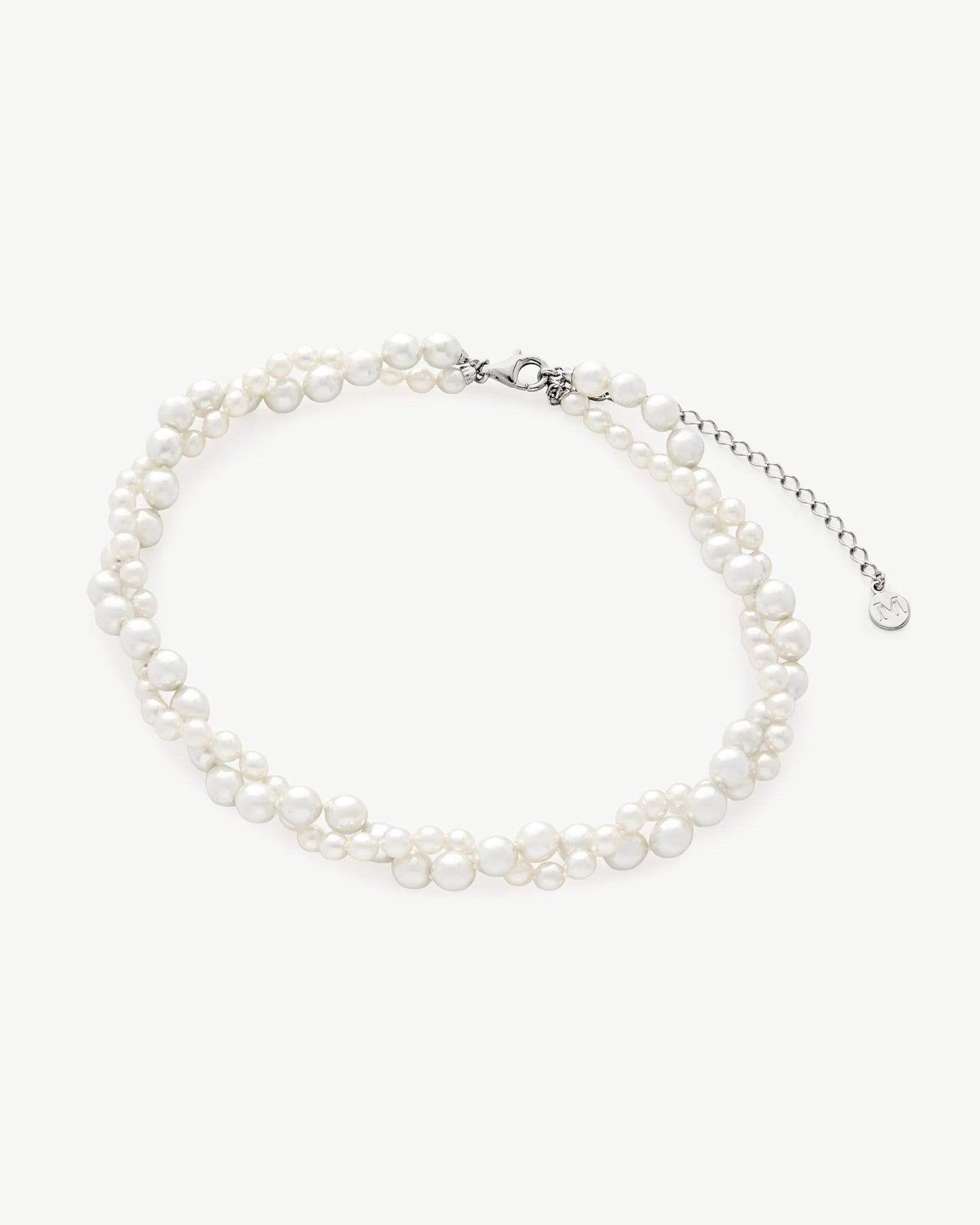 Collar de perla elegante en plata