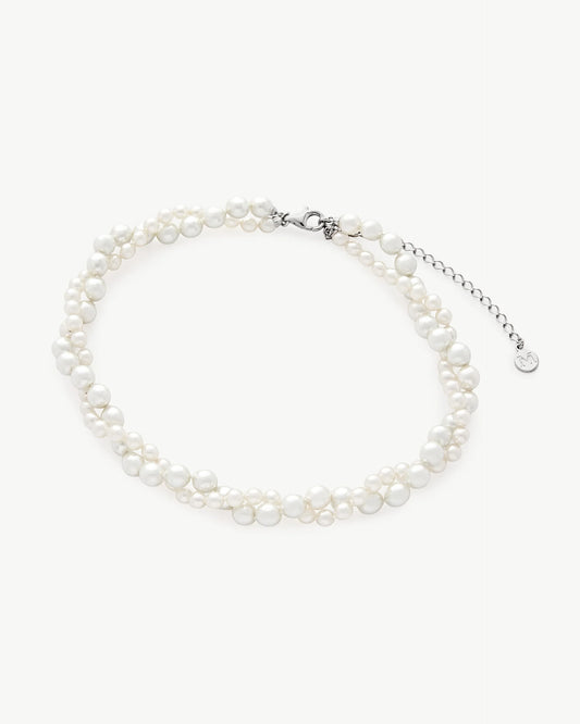 Collar de perla elegante en plata