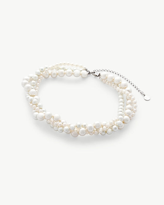Collar de perla elegante en plata