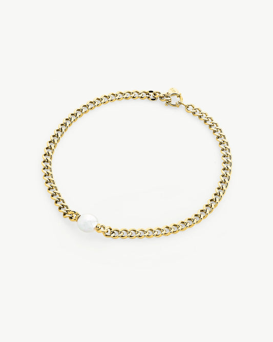 Collar de perla elegante en acero