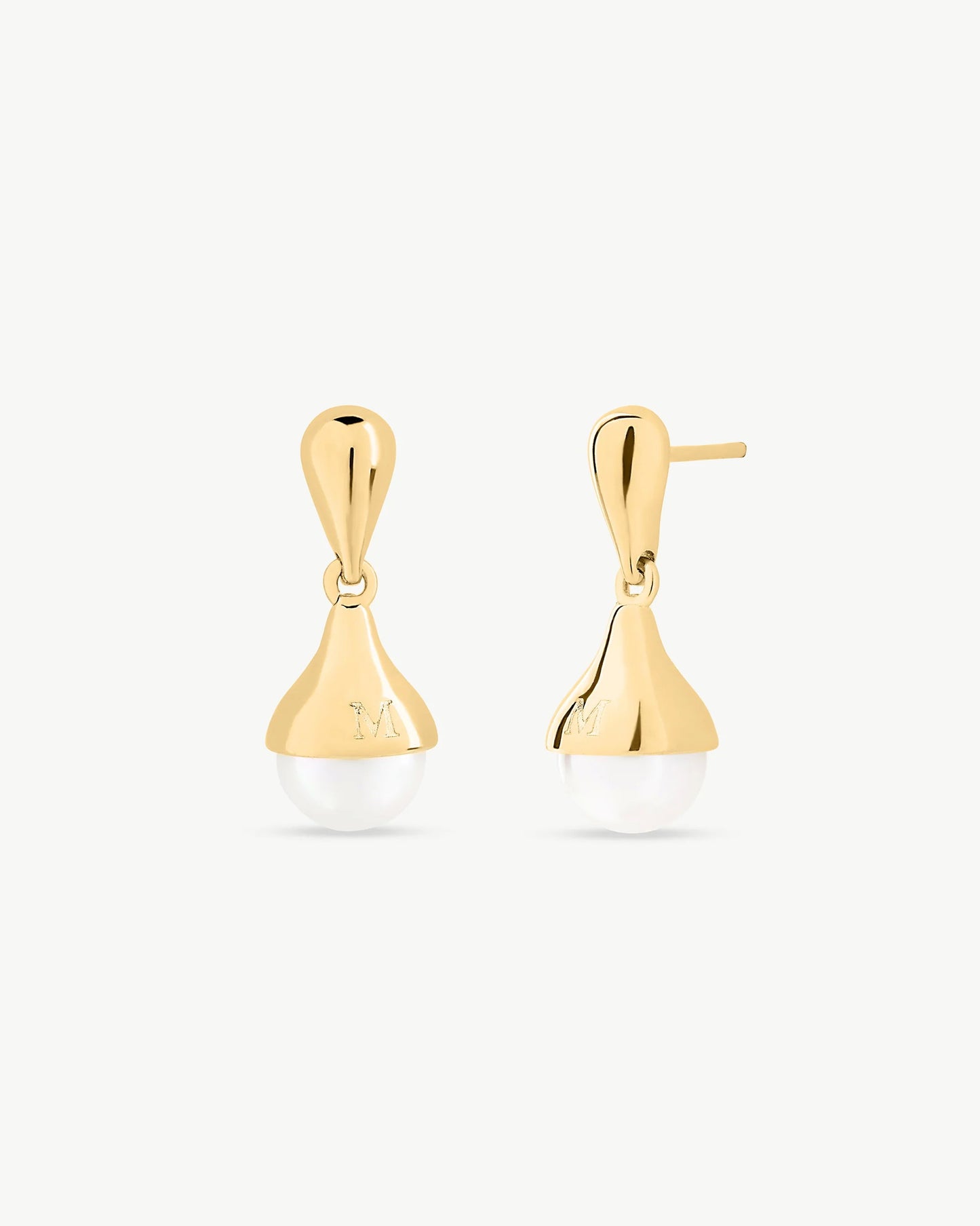 Pendientes de perla elegantes en plata