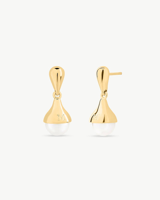 Pendientes de perla elegantes en plata