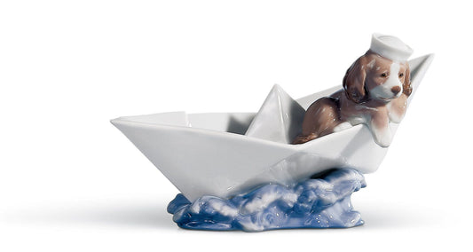 01006642 | Figura perro Barco de papel