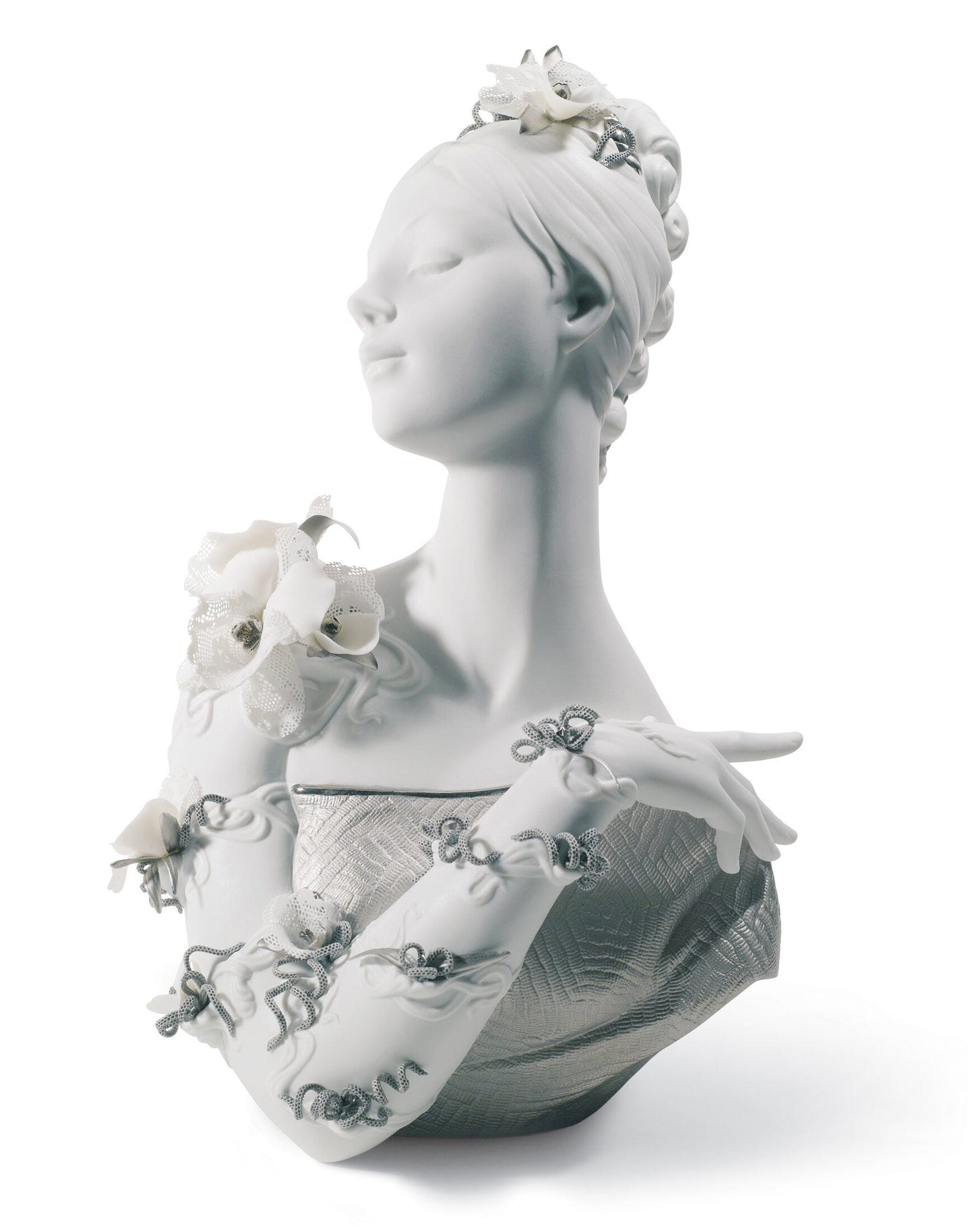 01007192 | Busto My fair lady. Lustre plata