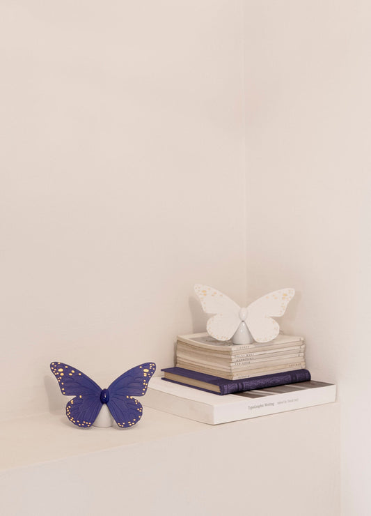 01009452 | Figura Mariposa. Lustre oro y azul