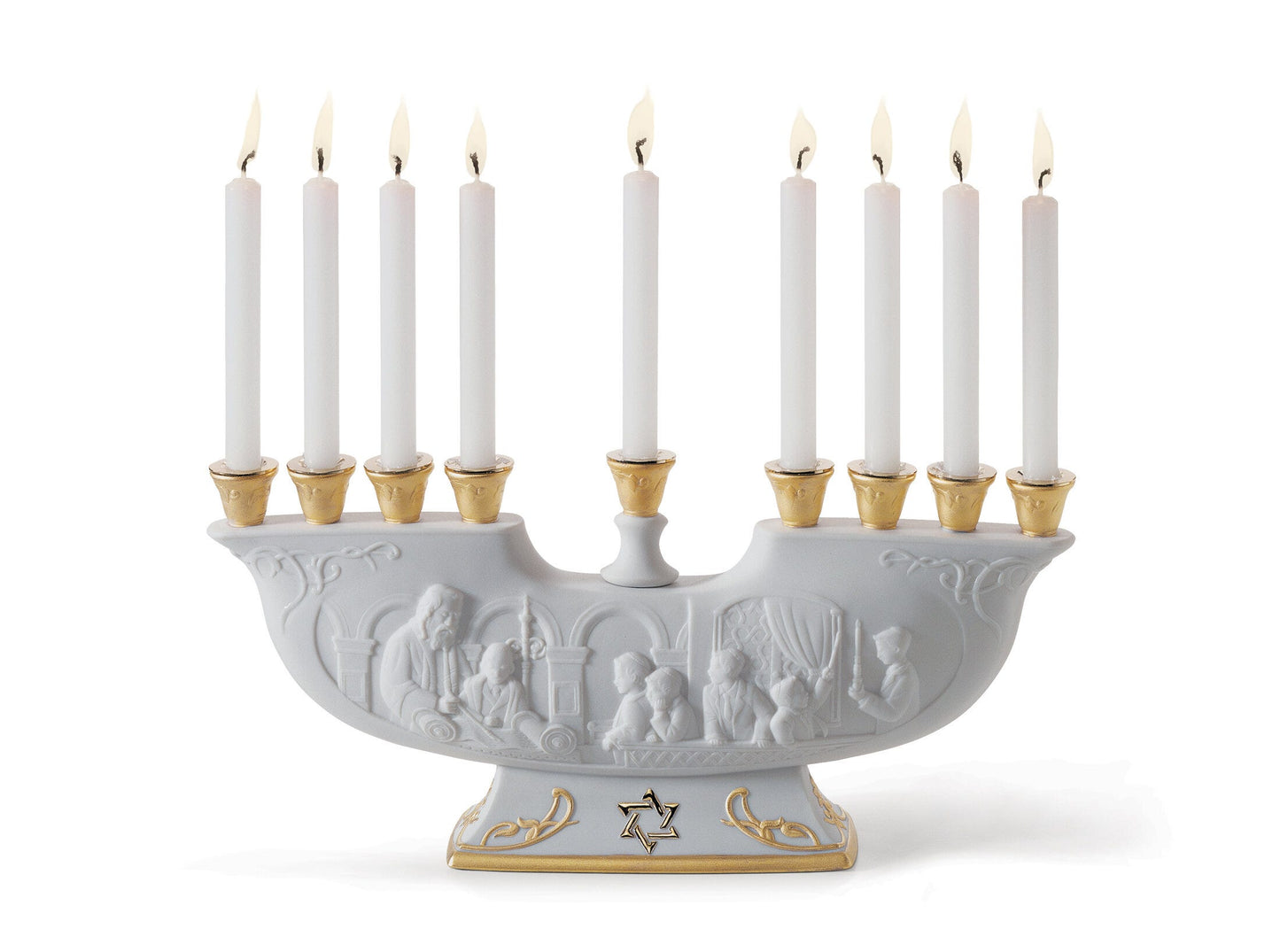 01007096 | Candelabro Menorah. Lustre oro