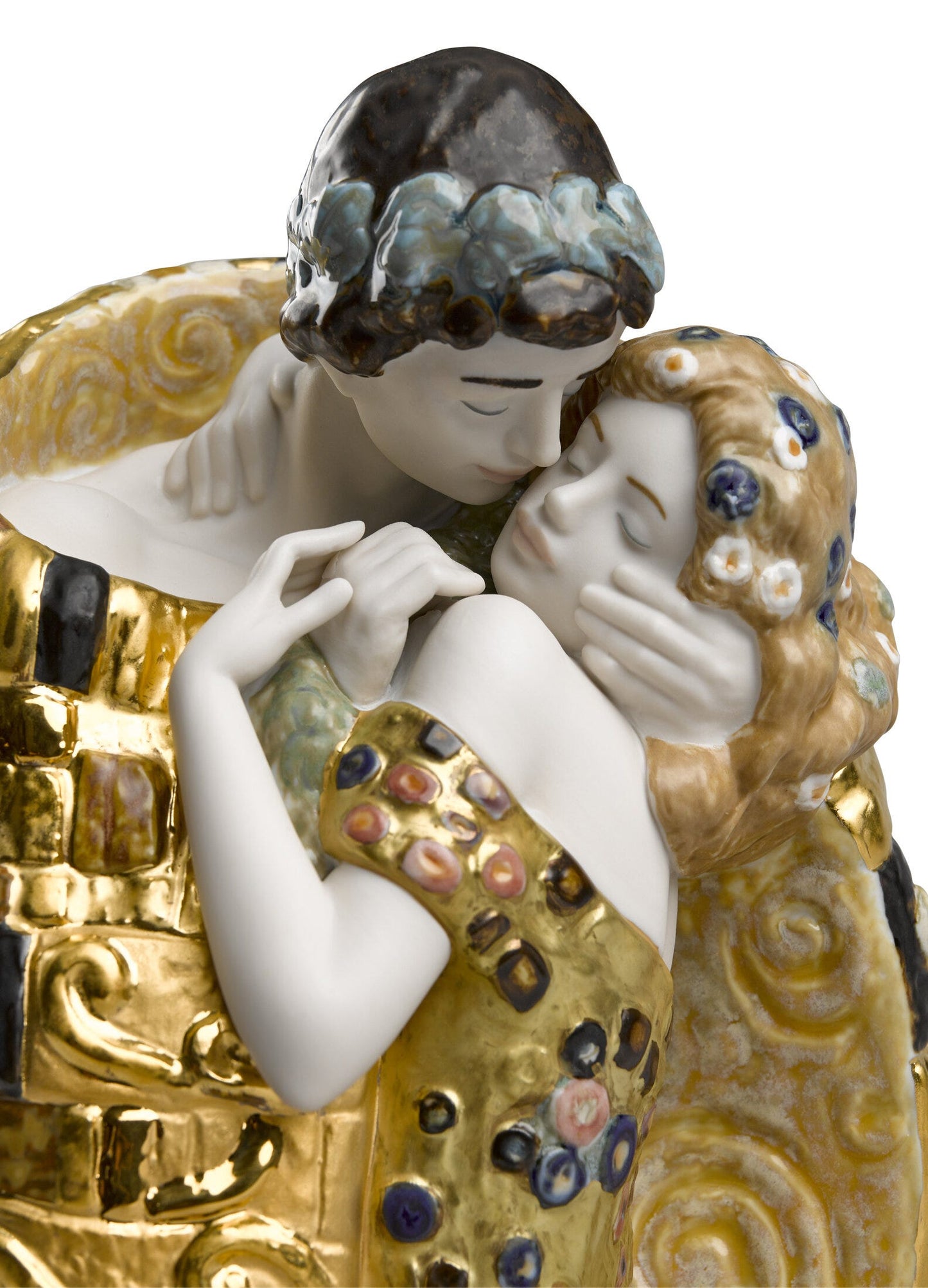 01008667 | Escultura El Beso. Lustre oro