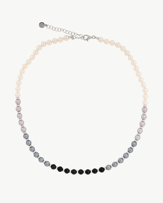 Collar de perla elegante en plata
