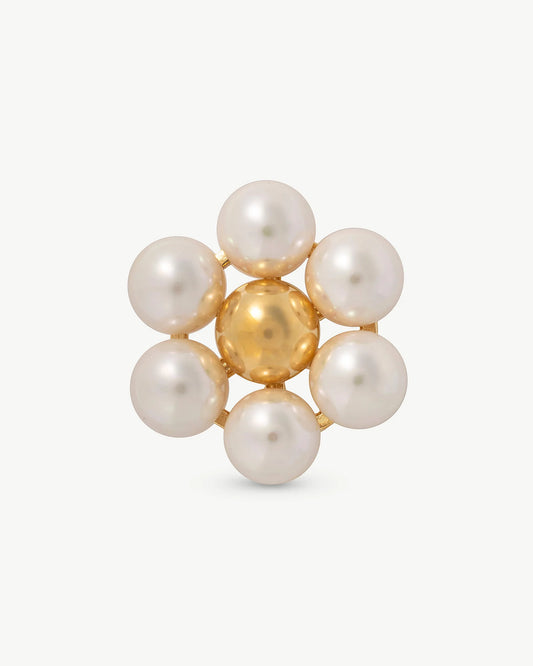 Broche Flor Perlas Blanco Kate