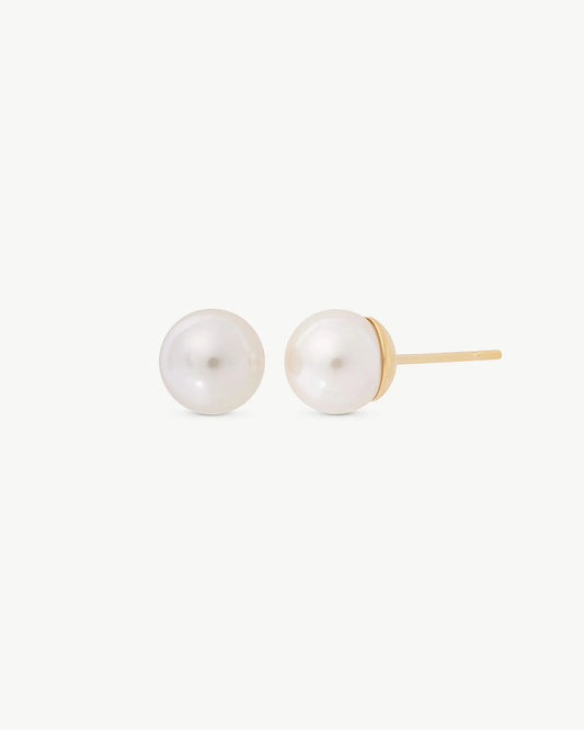 Pendientes Dorados Perla 6mm Lyra