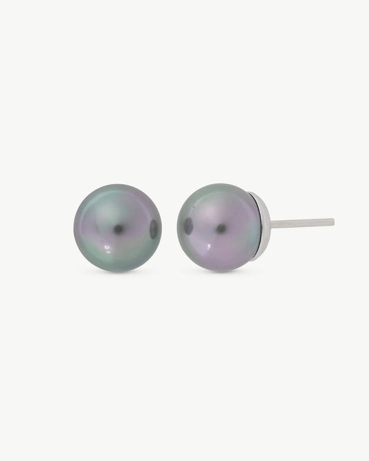 Pendientes Perla 8mm Gris Lyra