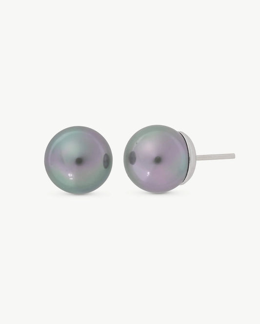 Pendientes Perla 10mm Gris Lyra