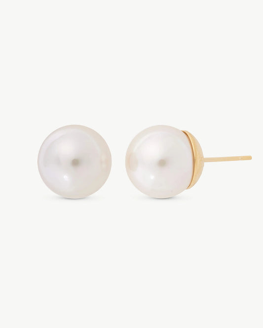Pendientes Dorados Perla 10mm Lyra