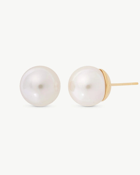 Pendientes Dorados Perla 12mm Lyra