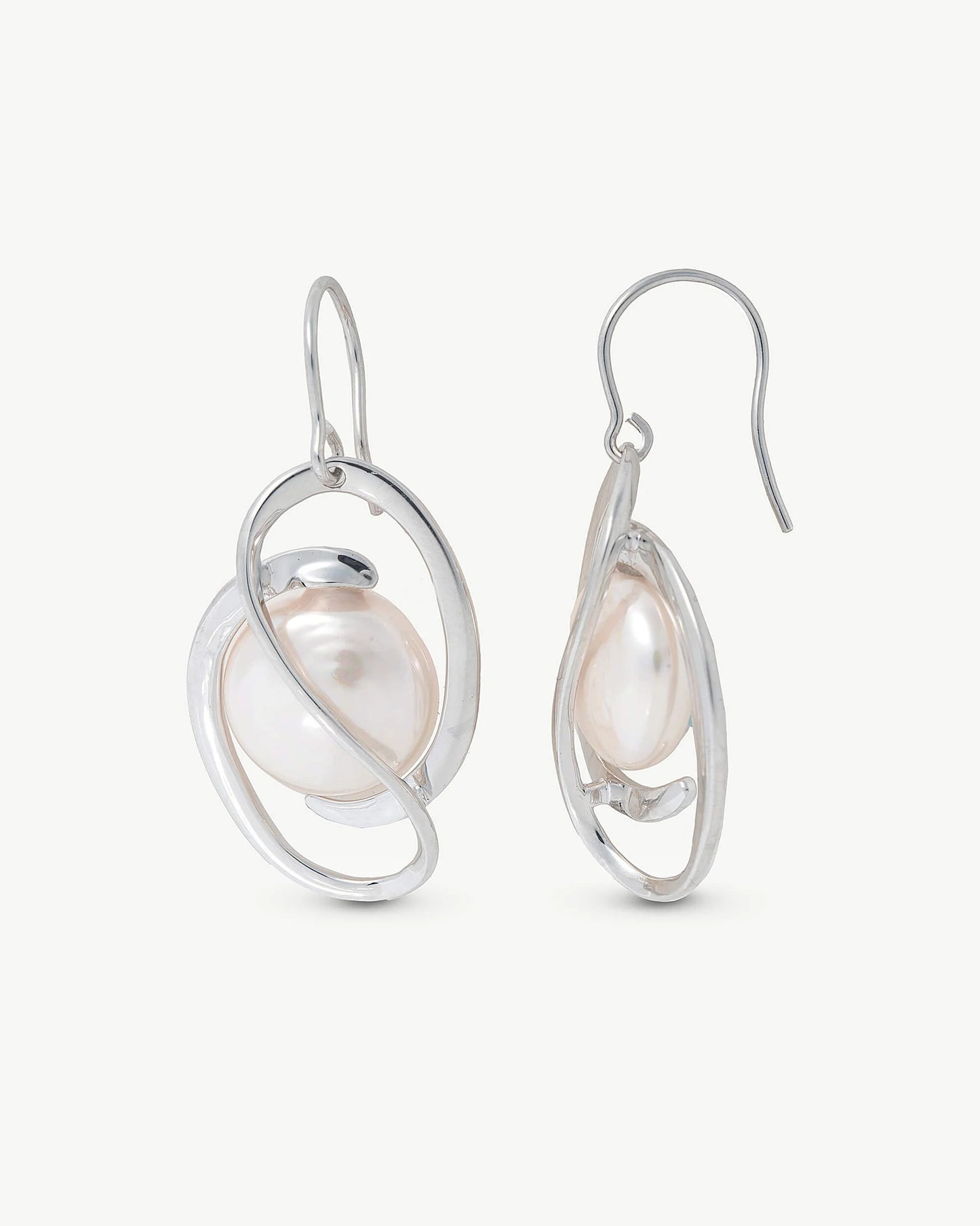 Pendientes Perla Córcega en plata