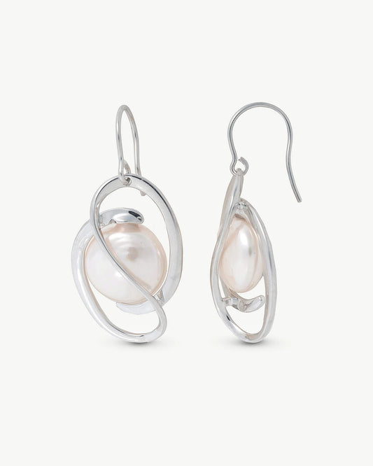 Pendientes Perla Córcega en plata