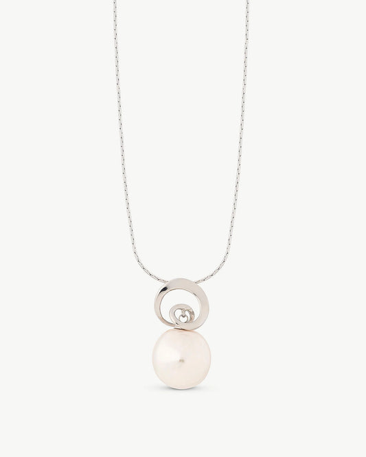 Collar Perla Oval 18mm Espiral