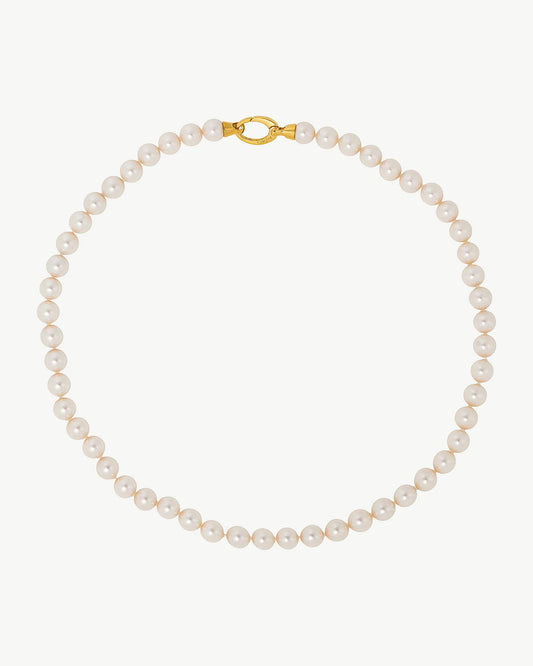 Collar de perla elegante en plata - 45 cm - 8 mm