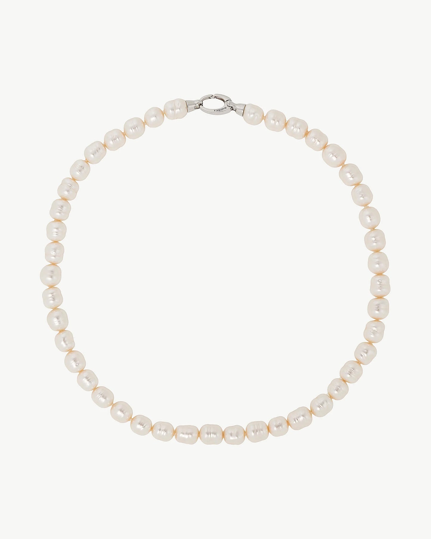 Collar de perla elegante en plata - 45 cm - 8 mm