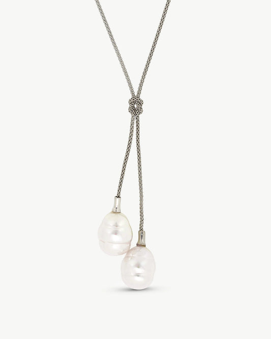 Collar de perla elegante en plata