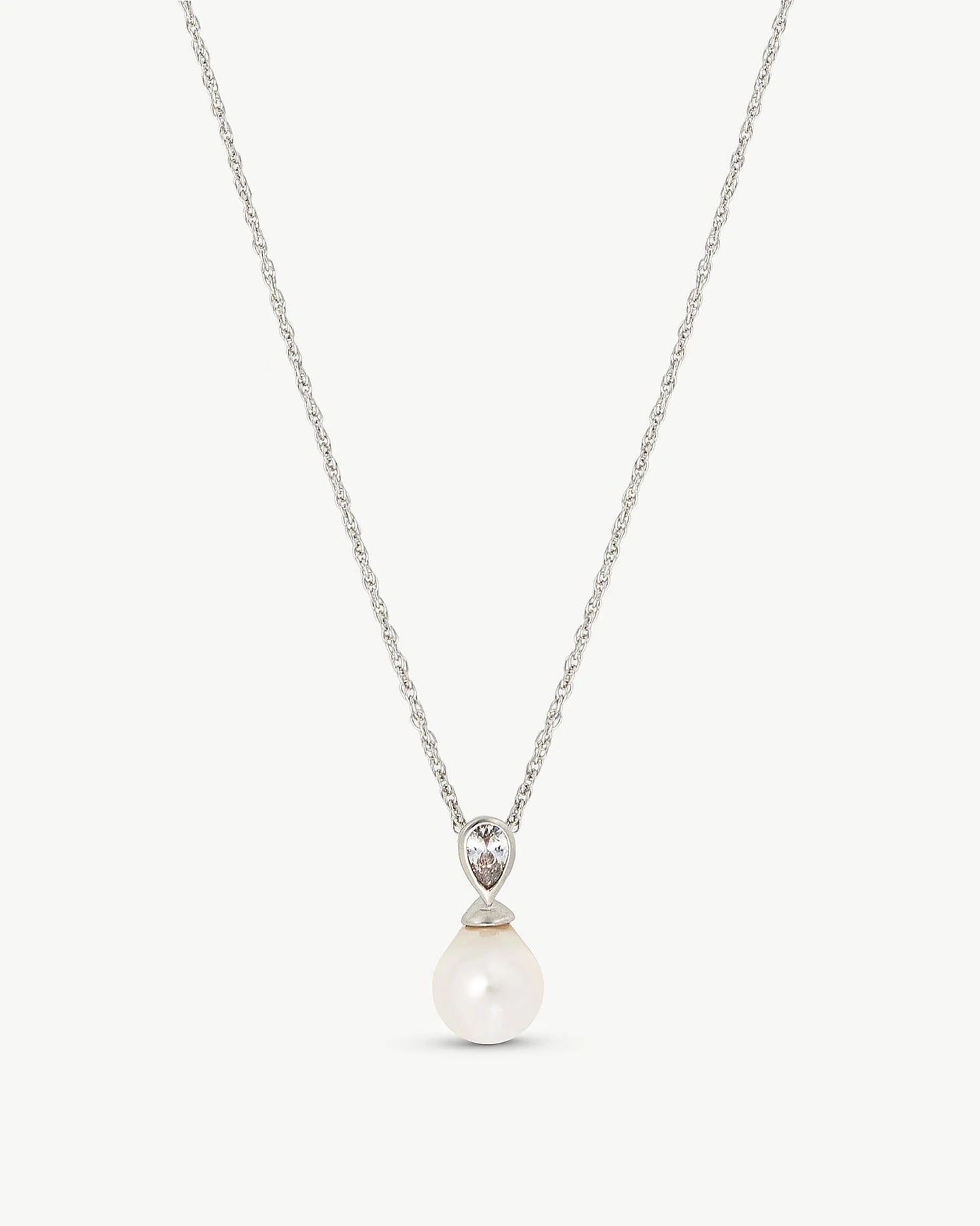 Collar Perla 10x12mm y Circonita Selene