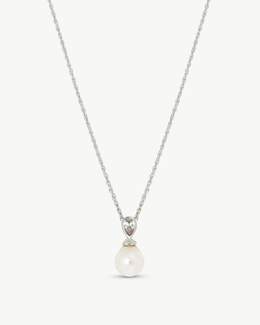Collar Perla 10x12mm y Circonita Selene