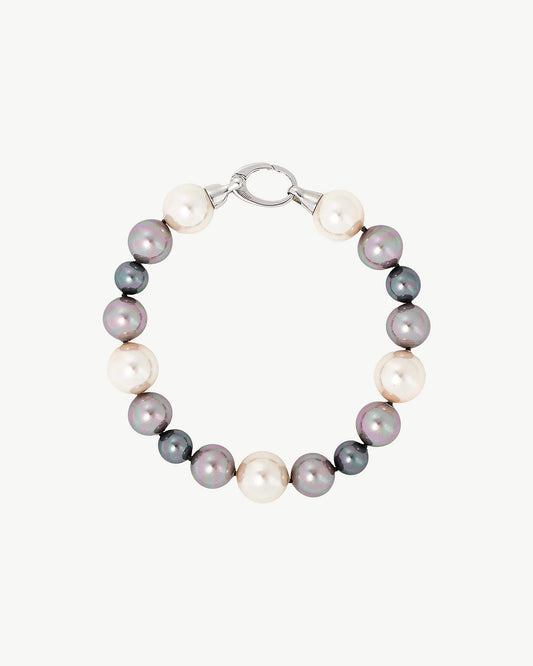 Pulsera de perla elegante en plata