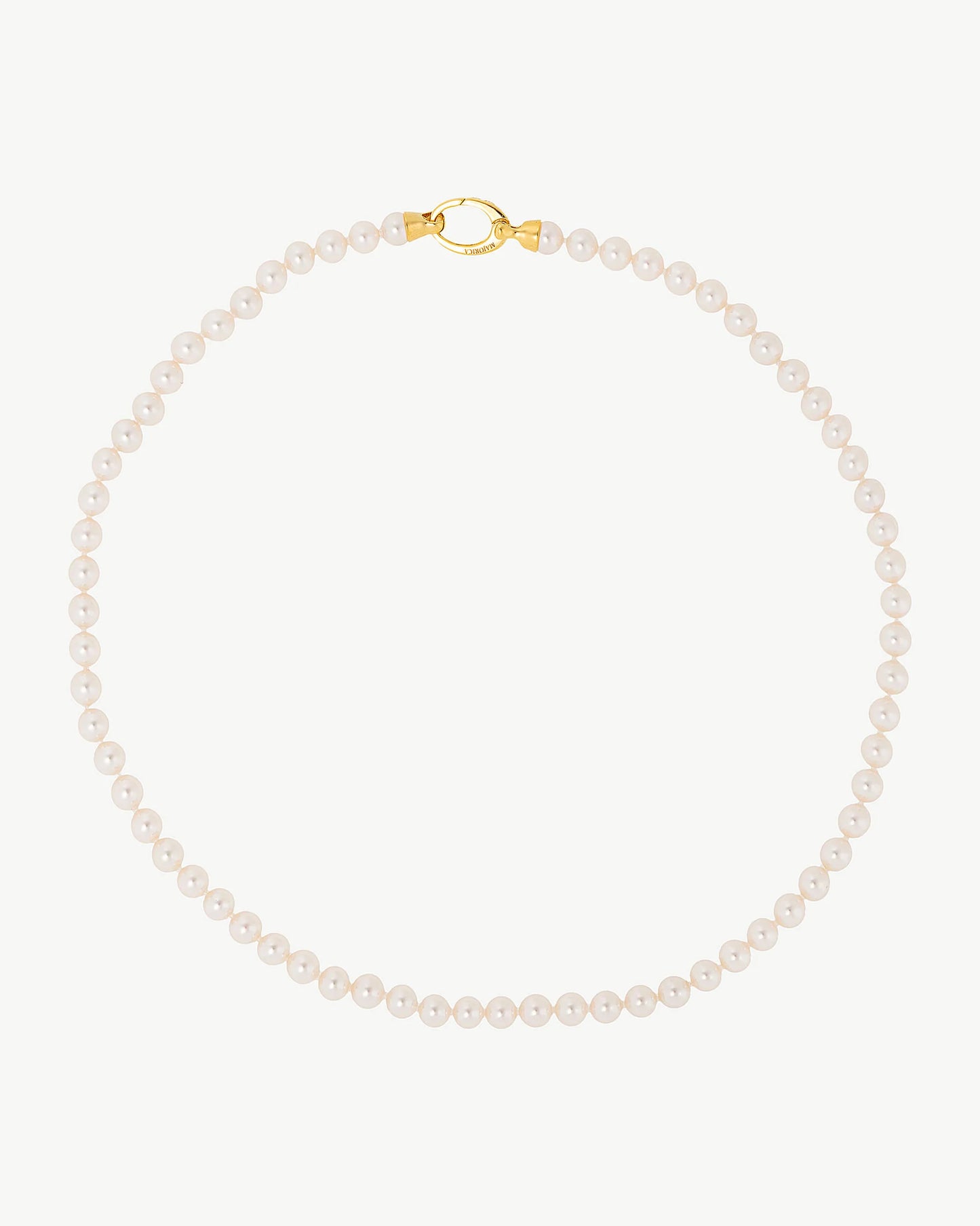 Collar de perla elegante en plata - 45 cm - 6 mm