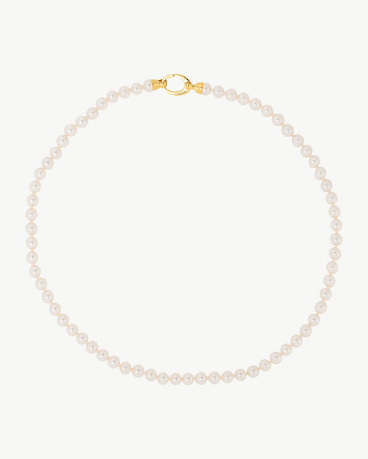 Collar de perla elegante en plata - 45 cm - 6 mm