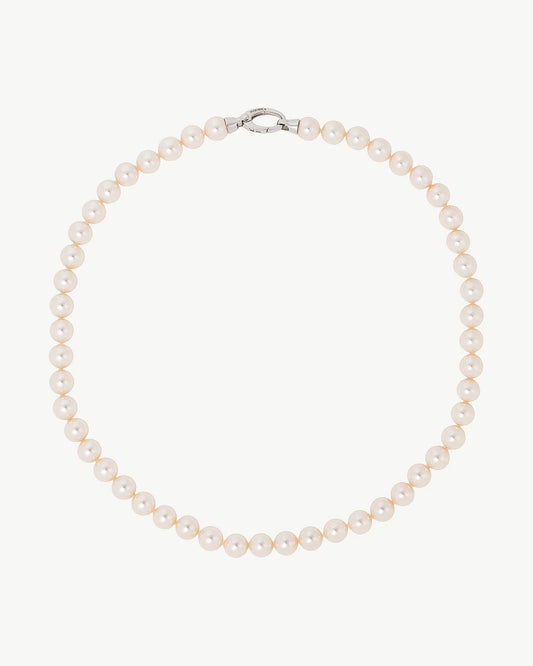Collar de perla elegante en plata