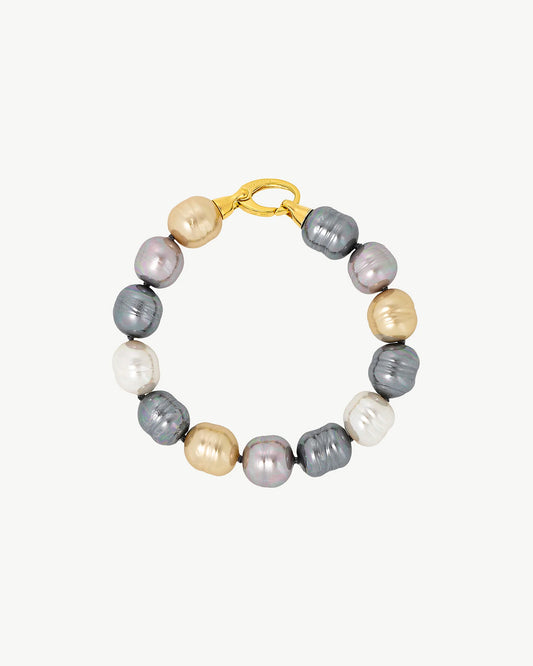 Pulsera de perla elegante en plata