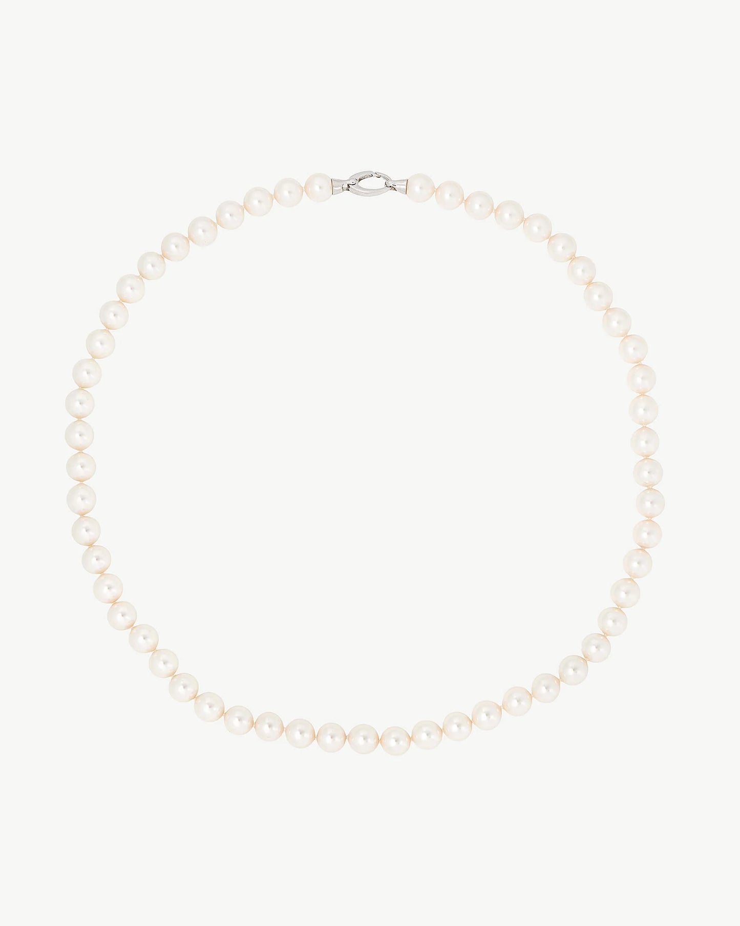 Collar de perla elegante en plata - 60 cm - 10 mm