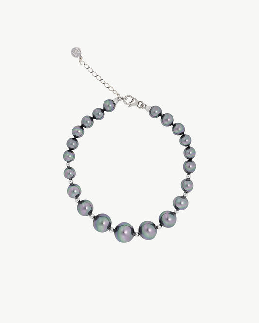Pulsera de perla elegante en plata
