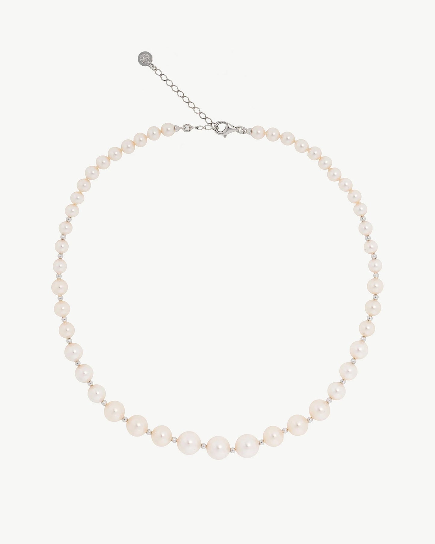 Collar de perla elegante en plata