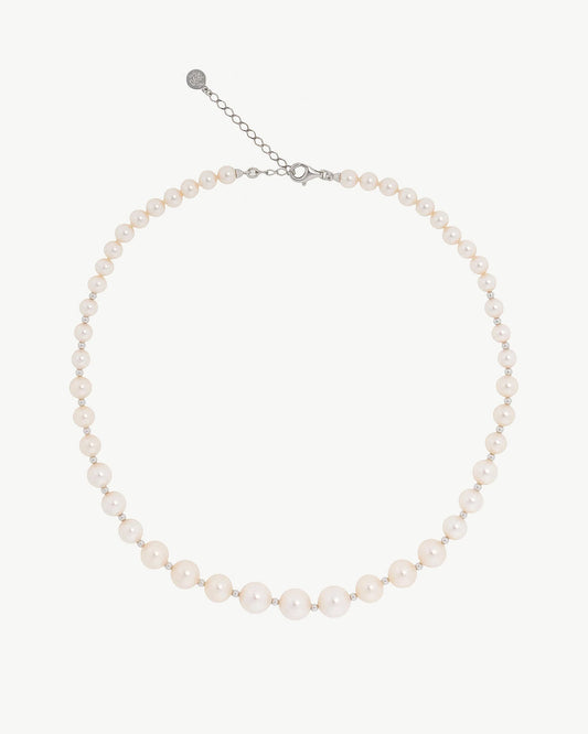 Collar de perla elegante en plata