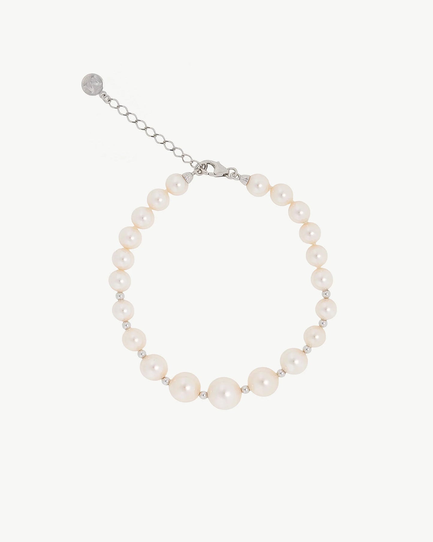 Pulsera de perla elegante en plata