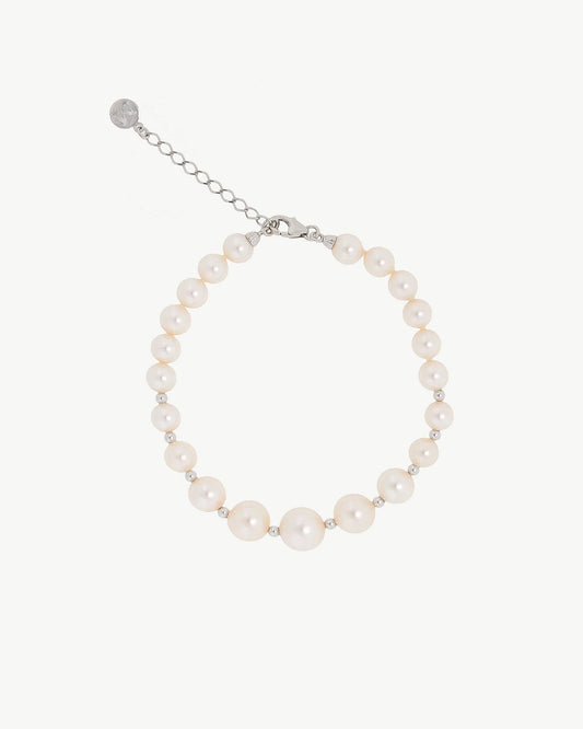 Pulsera de perla elegante en plata