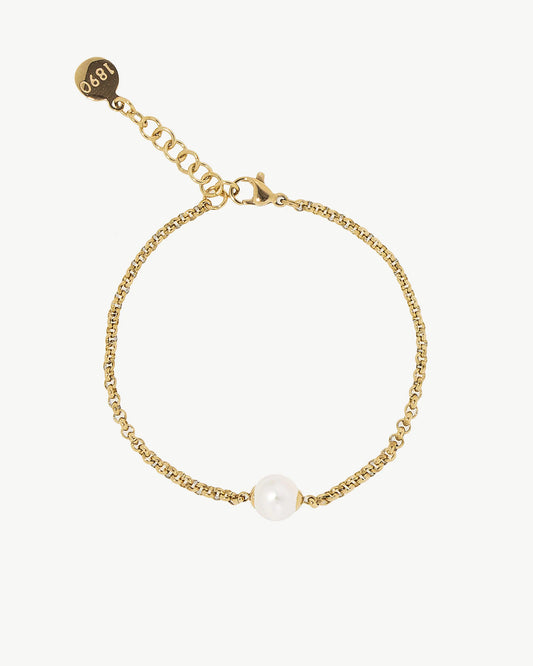 Pulsera de perla elegante en plata