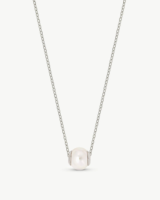 Collar de perla elegante en plata