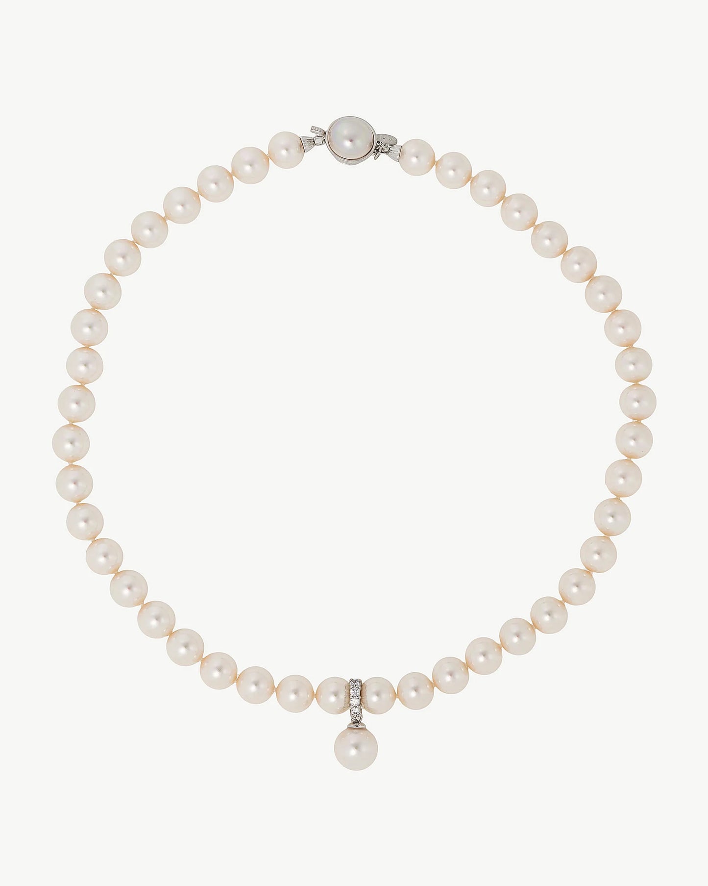 Collar de perla elegante en plata - 45 cm - 10 mm