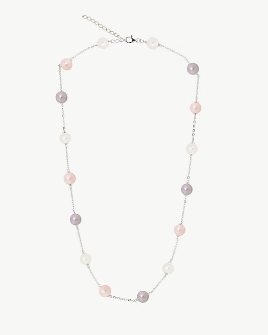 Collar de perla elegante en plata