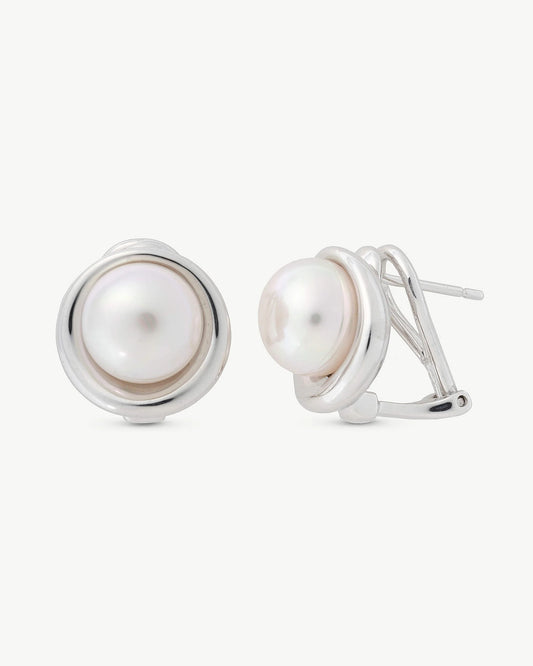 Pendientes Perla 10mm Margot en plata