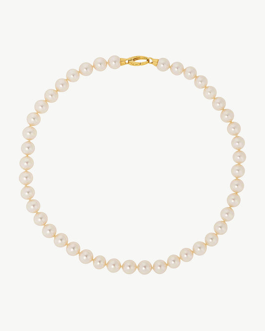 Collar de perla elegante en plata - 45 cm