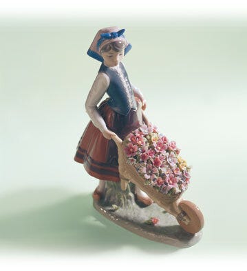 01001419 | GALLEGUIÑA CON CARRETA DE FLORES