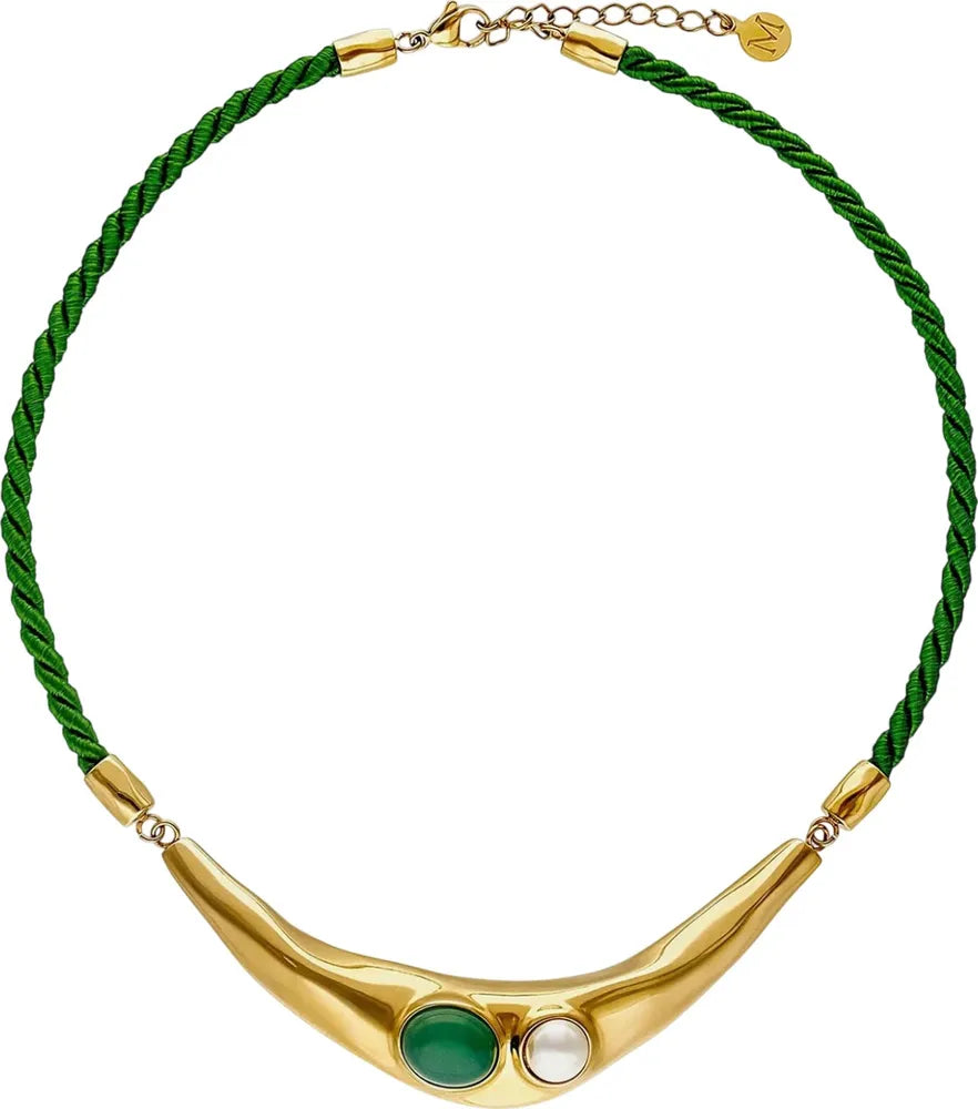 Collar de perla elegante en acero